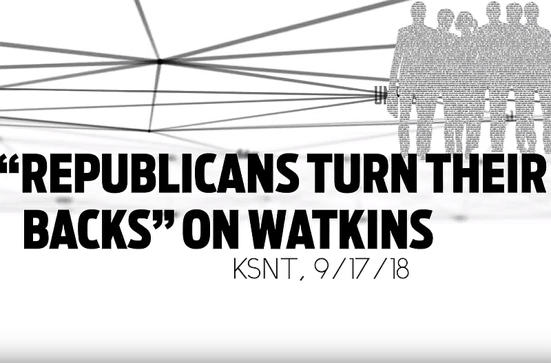 DCCC ad saying 40 Republican leaders denounced Steve Watkins