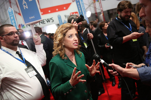 Debbie Wasserman Schultz in the spin room after the Jan. 17, 2016 debate.