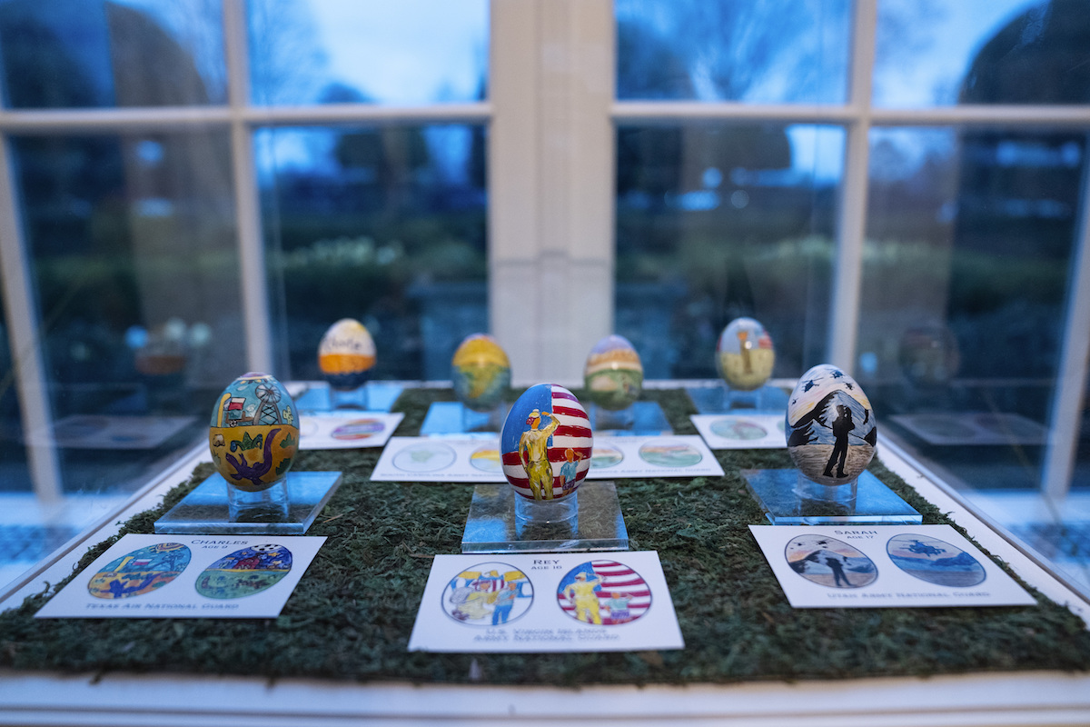 White House displays designed easter eggs 2024