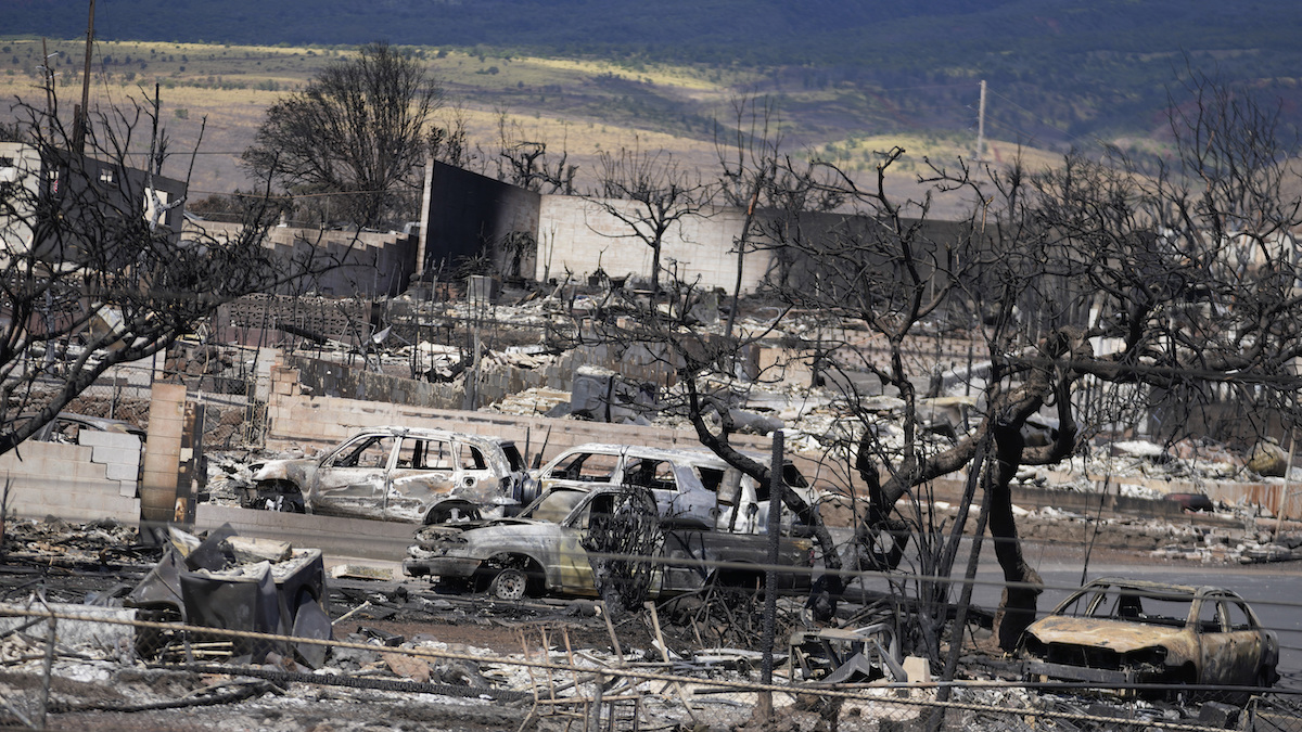 Destroyed homes and vehicles in Lahaina, Hawaii 8-13-2023