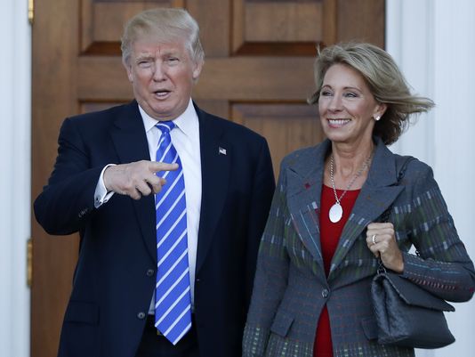 Donald Trump Betsy DeVos side by side