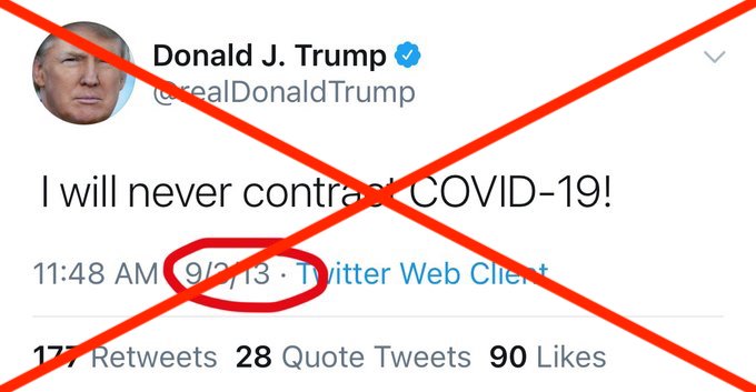 Fake Trump tweet on COVID-19