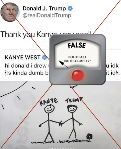 False embed Ye Trump stickfigure claim