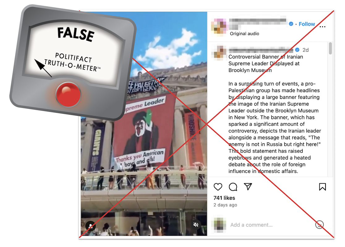 Edited post making claims about a banner at Brooklyn Museum 06-24-2024