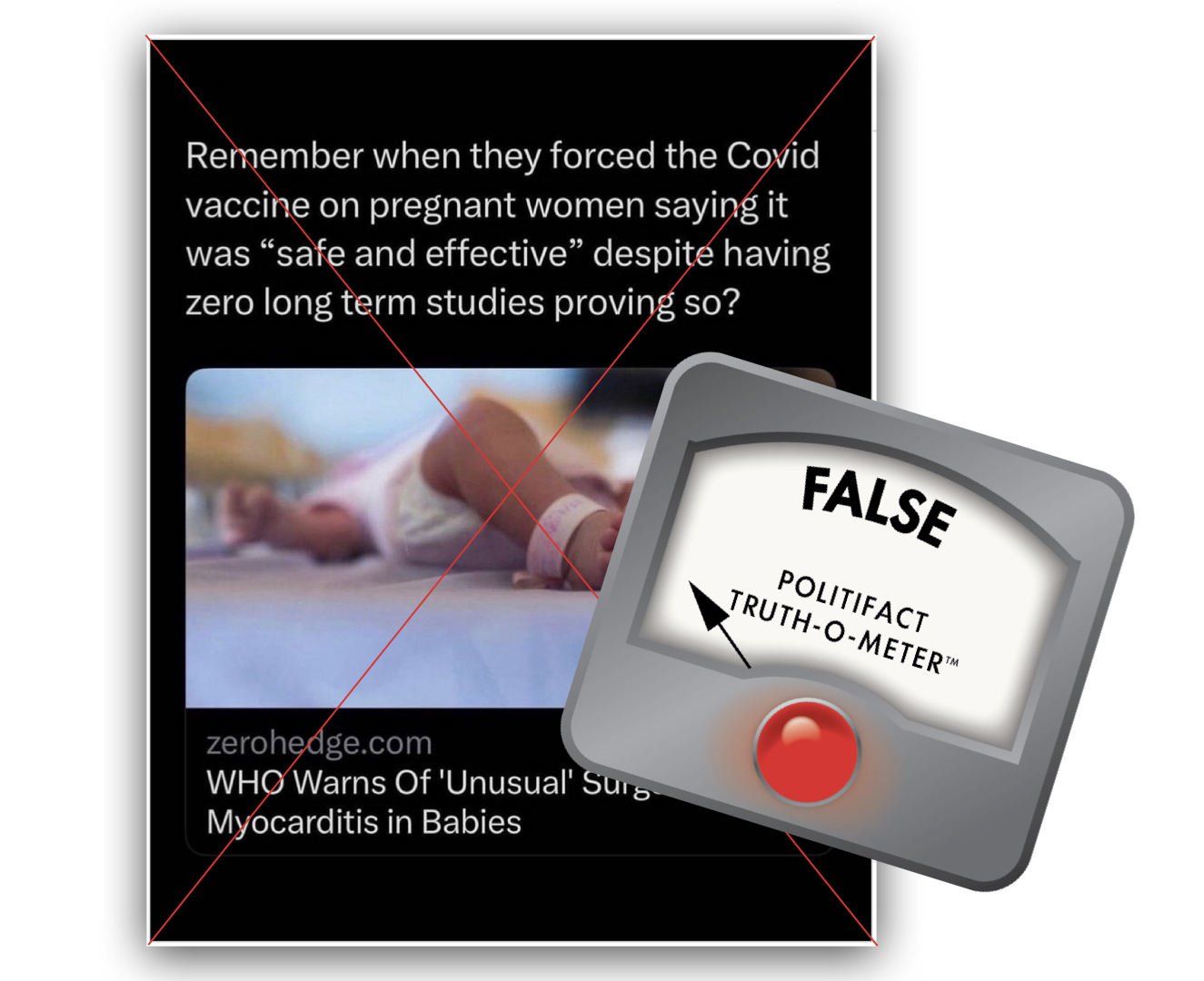 False graphic for claim about COVID vaccines and myocarditis in babies
