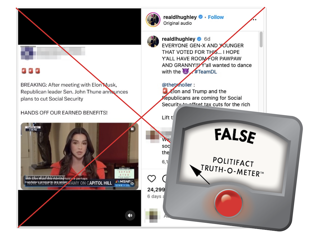 claim that Thune will cut Social Security 12-05-2024