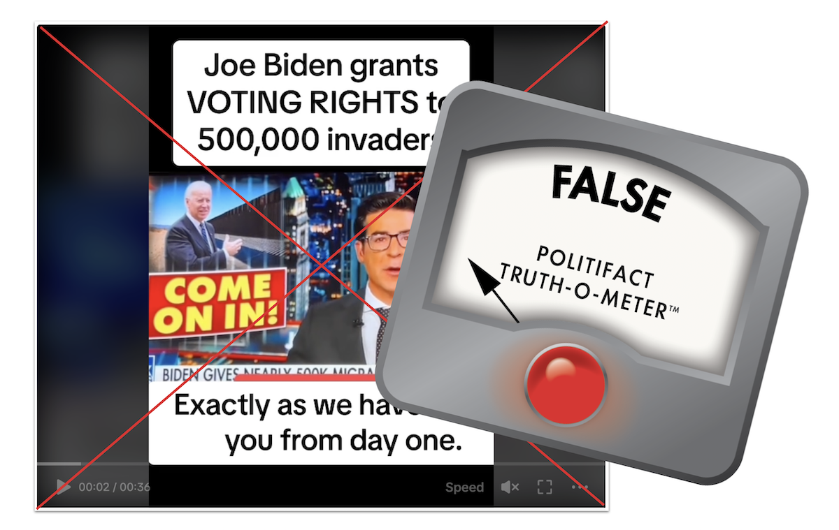 False graphic for claim that Venezuelan migrants given TPS will be able to vote