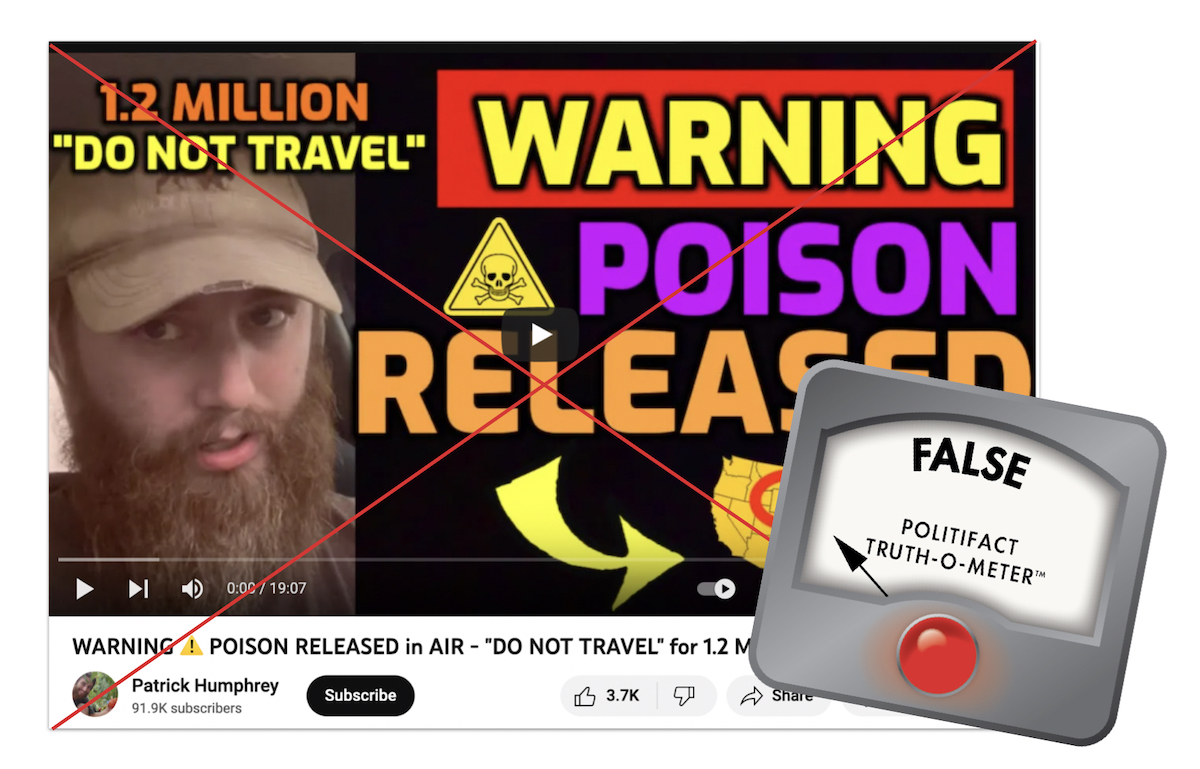 False graphic for claim that poison caused travel restrictions