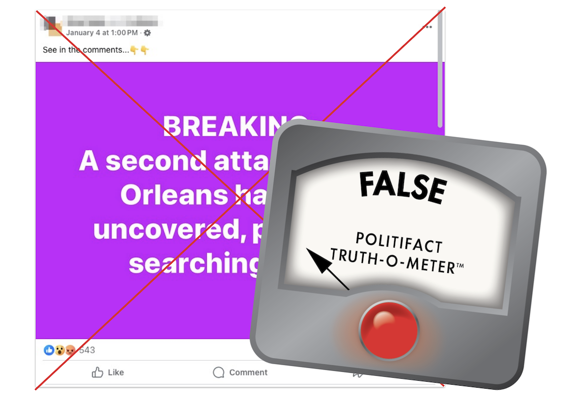 False graphic for claim that there was a 'second attack in New Orleans' 01-06-2025