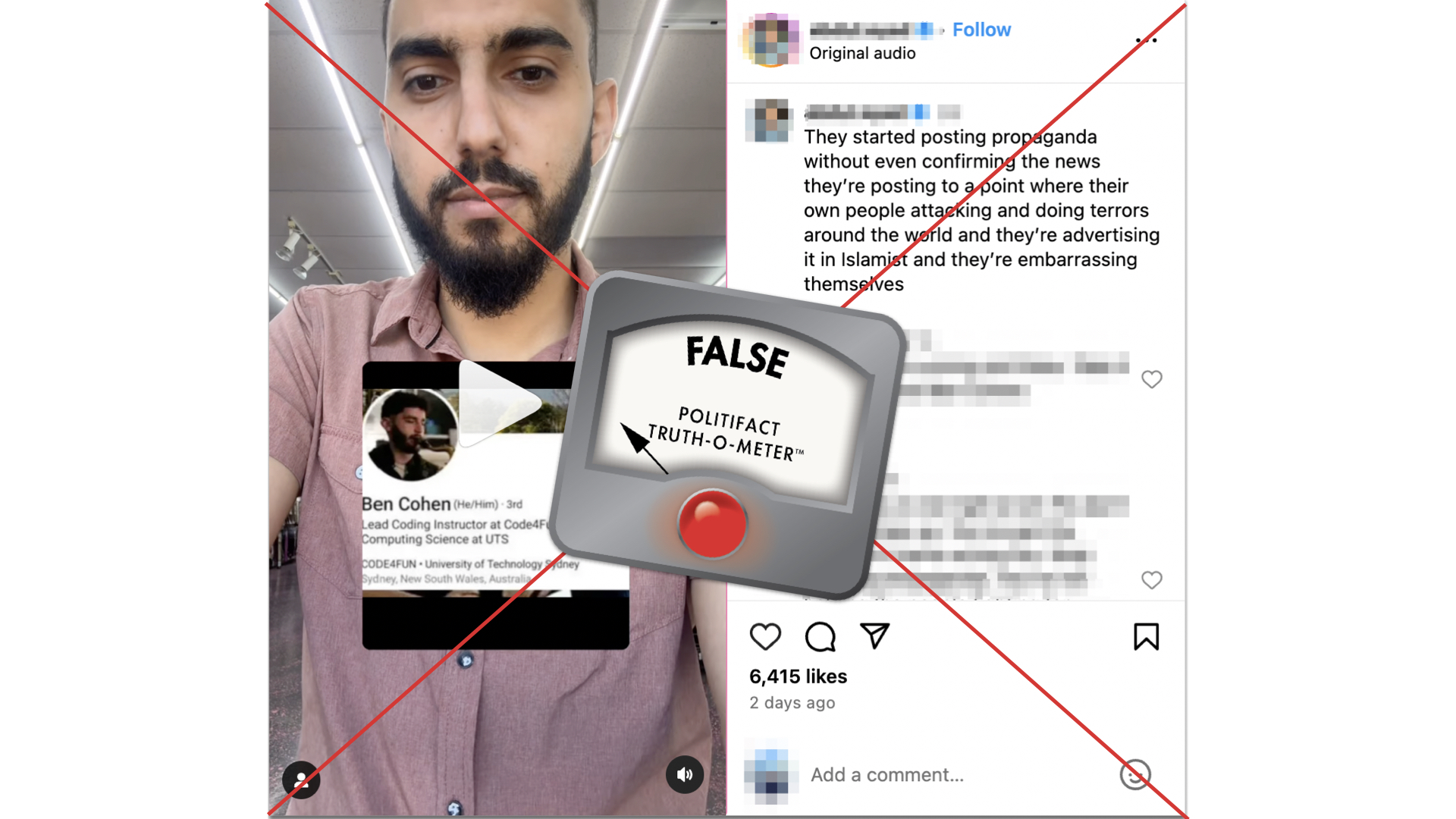 Graphic of false Sydney mall attacker 04/13/2024