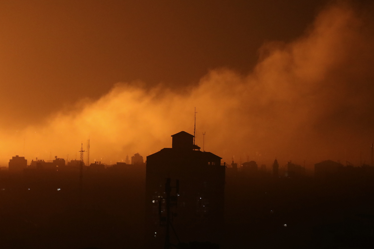Fire and smoke in Gaza, Oct. 30, 2023