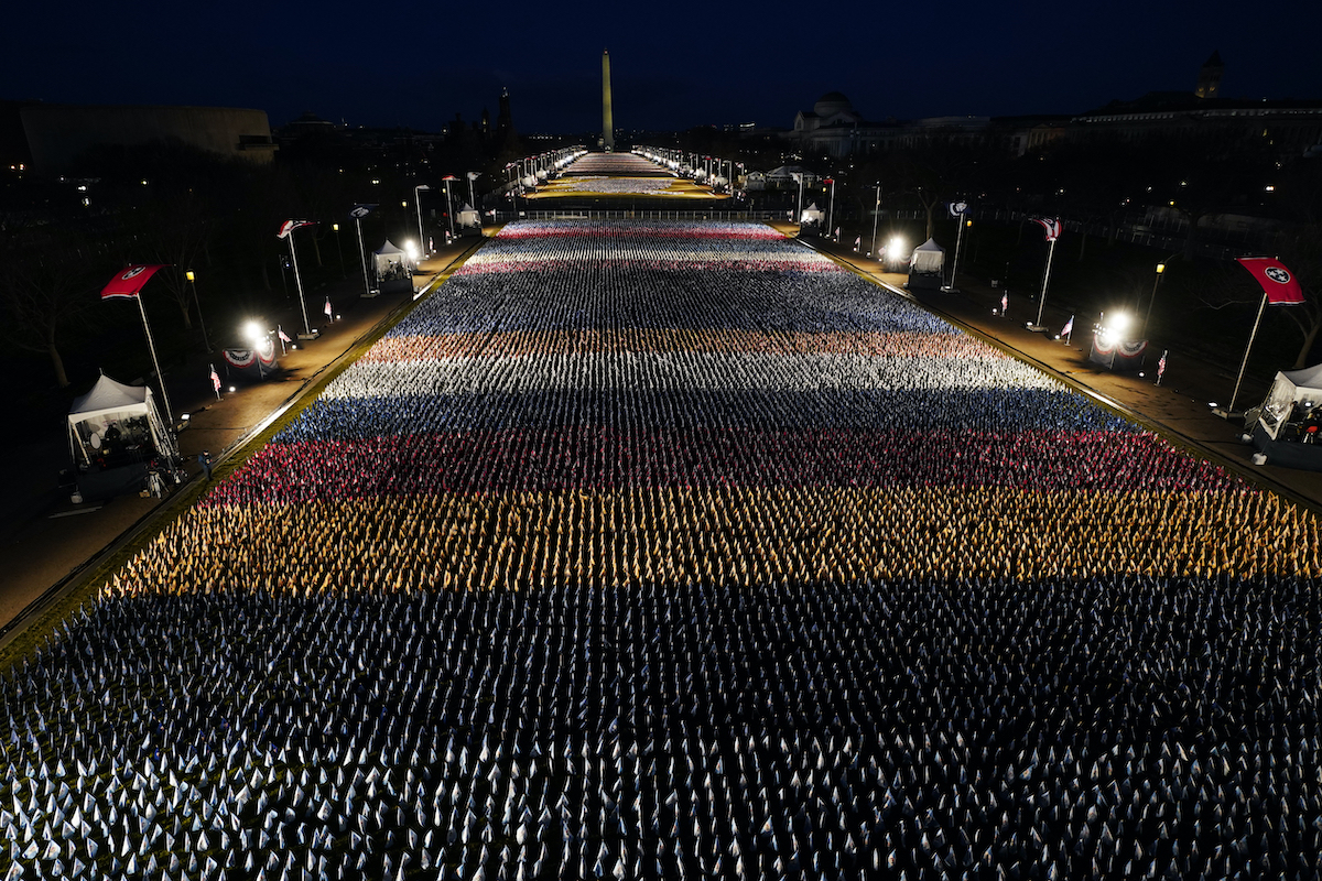 Flags on the National Mall at Biden Inauguration Eve 1/19/2021