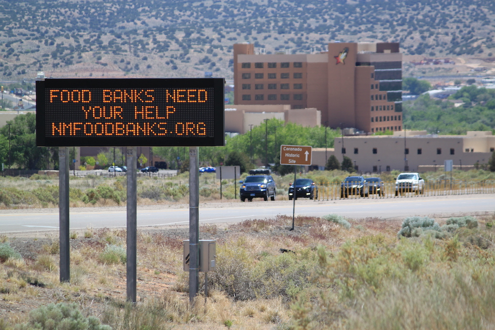 Food bank sign NM