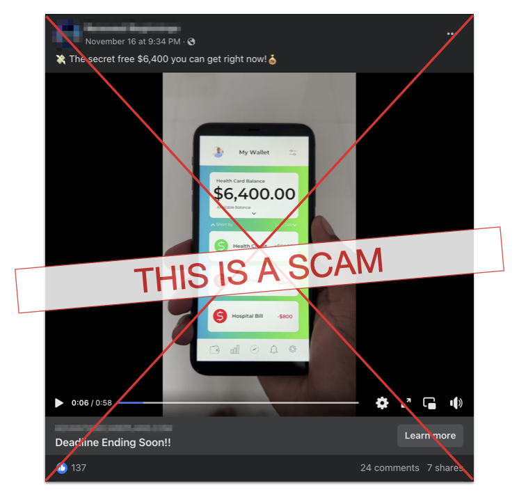 Free $6,400 claim edited screenshot