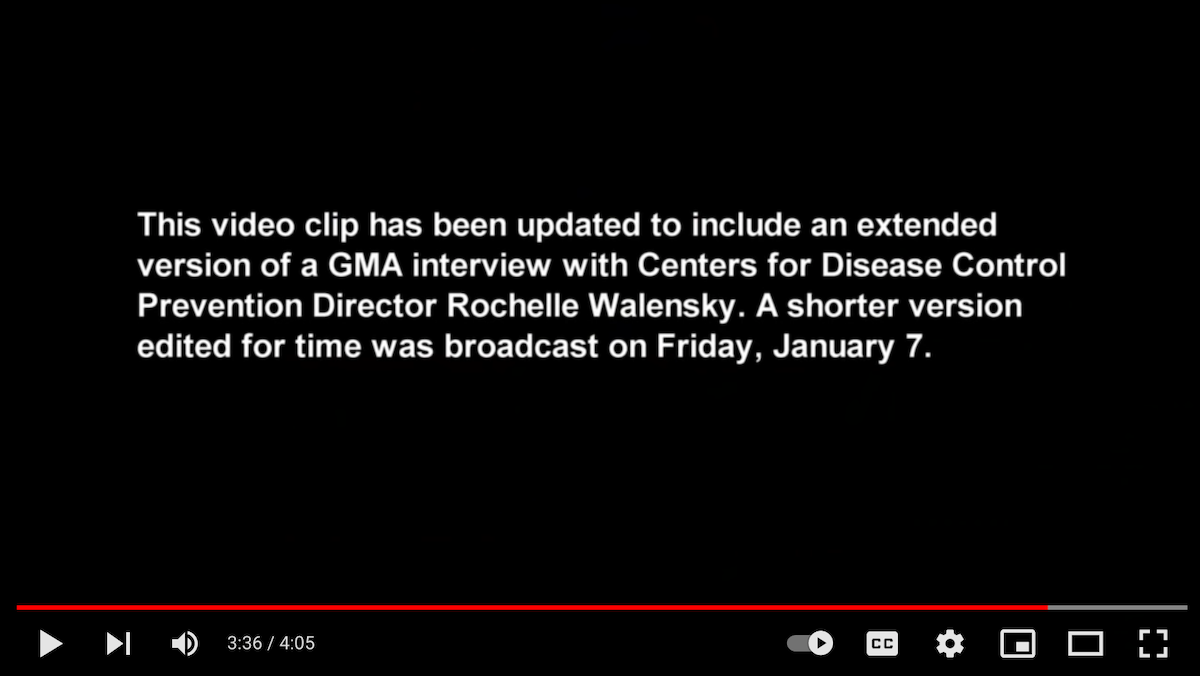 GMA Walensky interview note