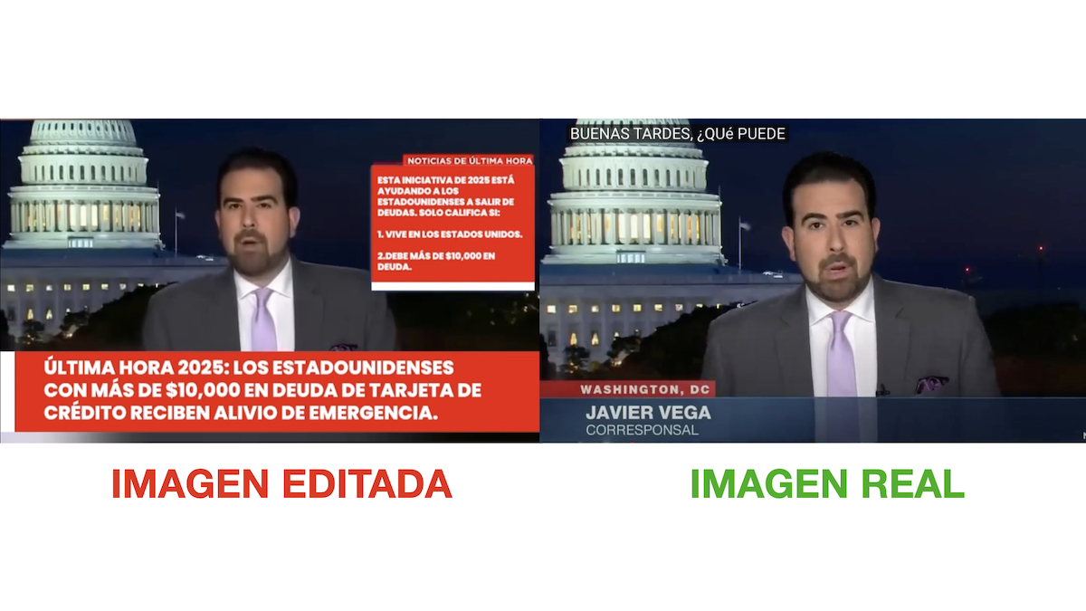 Grafico imagen real vs. Imagen editada de alivio de deuda