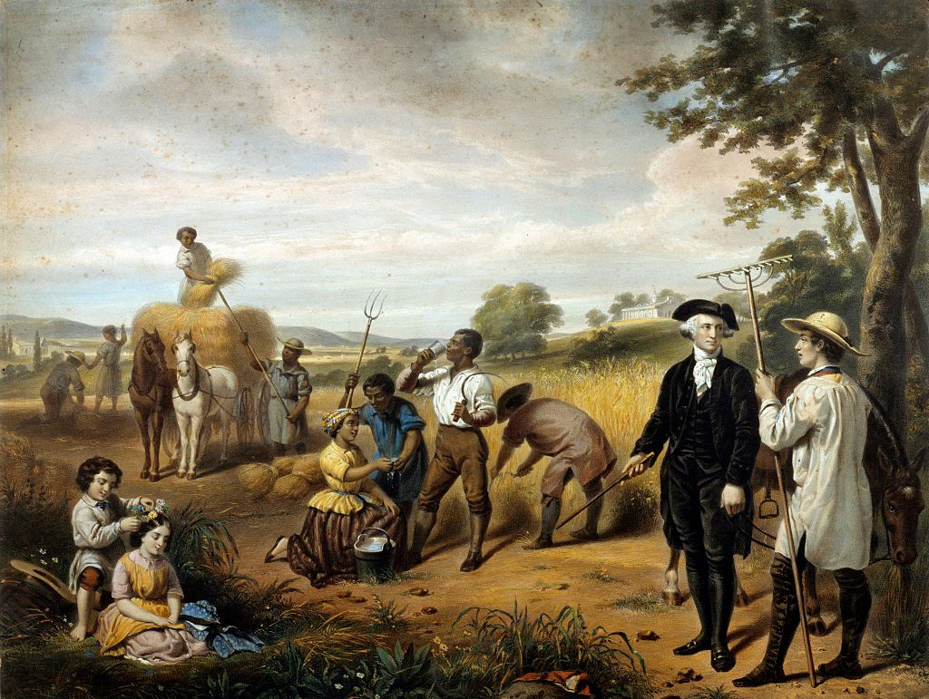 George Washington with slaves