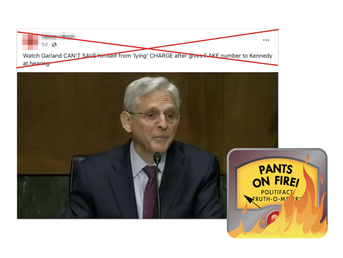 Garland does not face a 'lying charge'