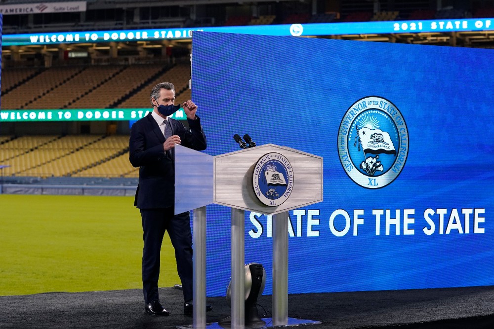 Gavin Newsom state of state address 2021