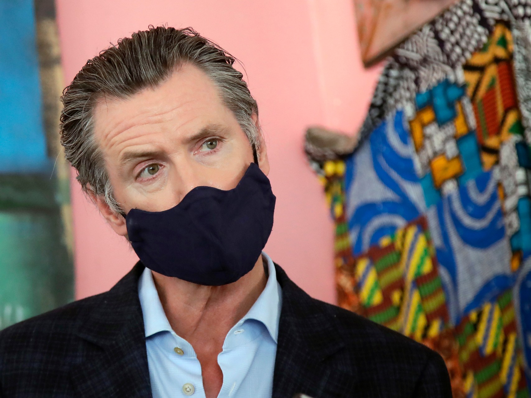 Gavin Newsom in a mask