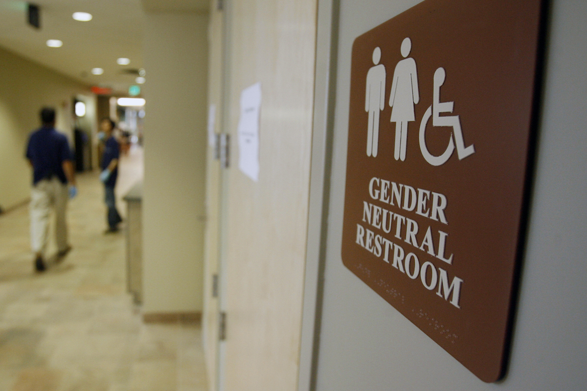 Gender-neutral restroom sign from 2007