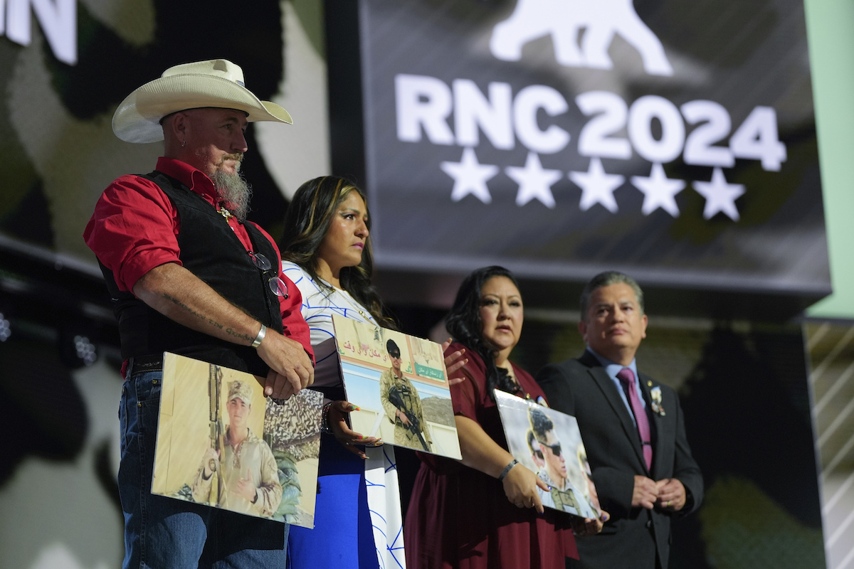 Gold Star families onstage at the 2024 Republican National Convention in Milwaukee, 7-17-2024