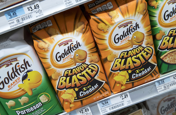 Photo of Goldfish crackers on store shelf