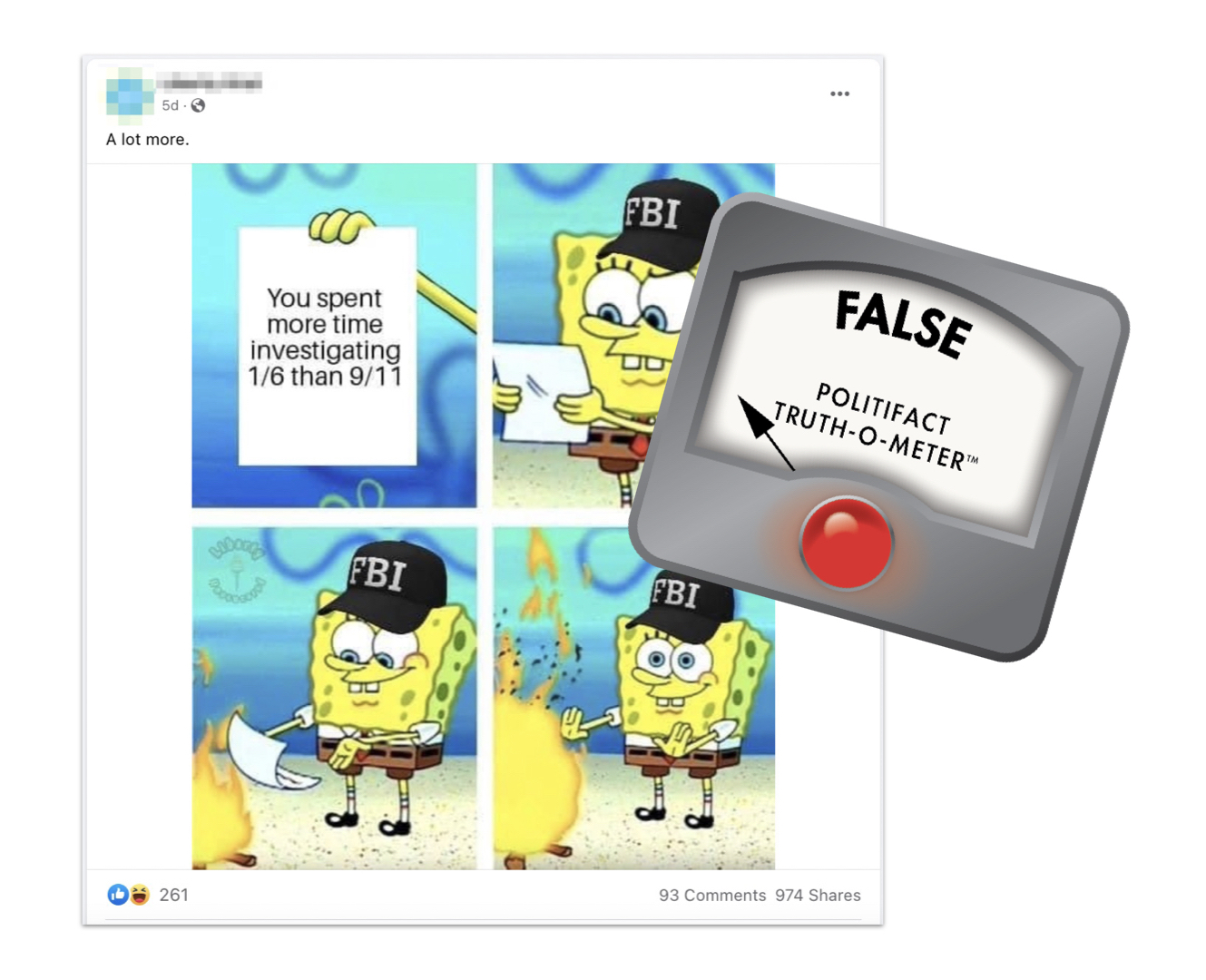 Graphic for claim about FBI investigations into 9/11 and 1/6