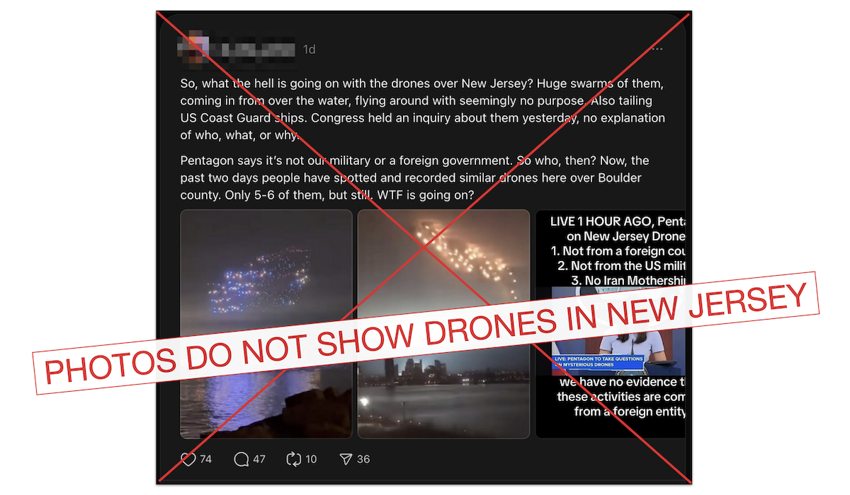 Graphic for claim that photos show NJ drones 12-13-2024