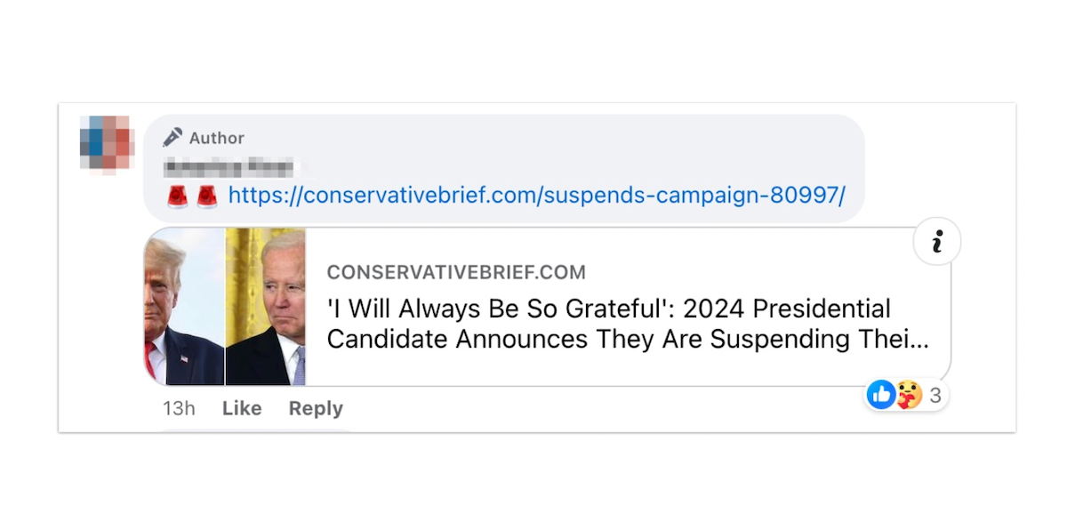 Graphic for comment with article suggesting Biden or Trump dropped out of 2024 race