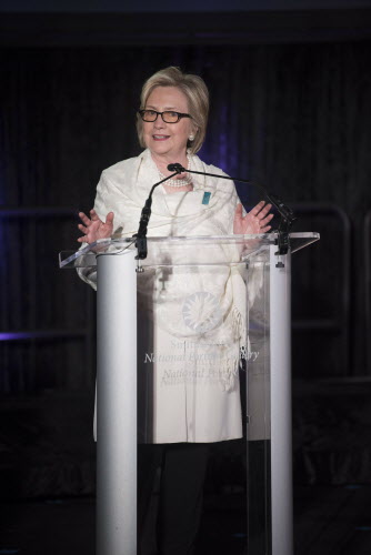 Hillary Clinton at podium