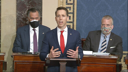 Sen. Josh Hawley speaking in Senate Jan. 6, 2021