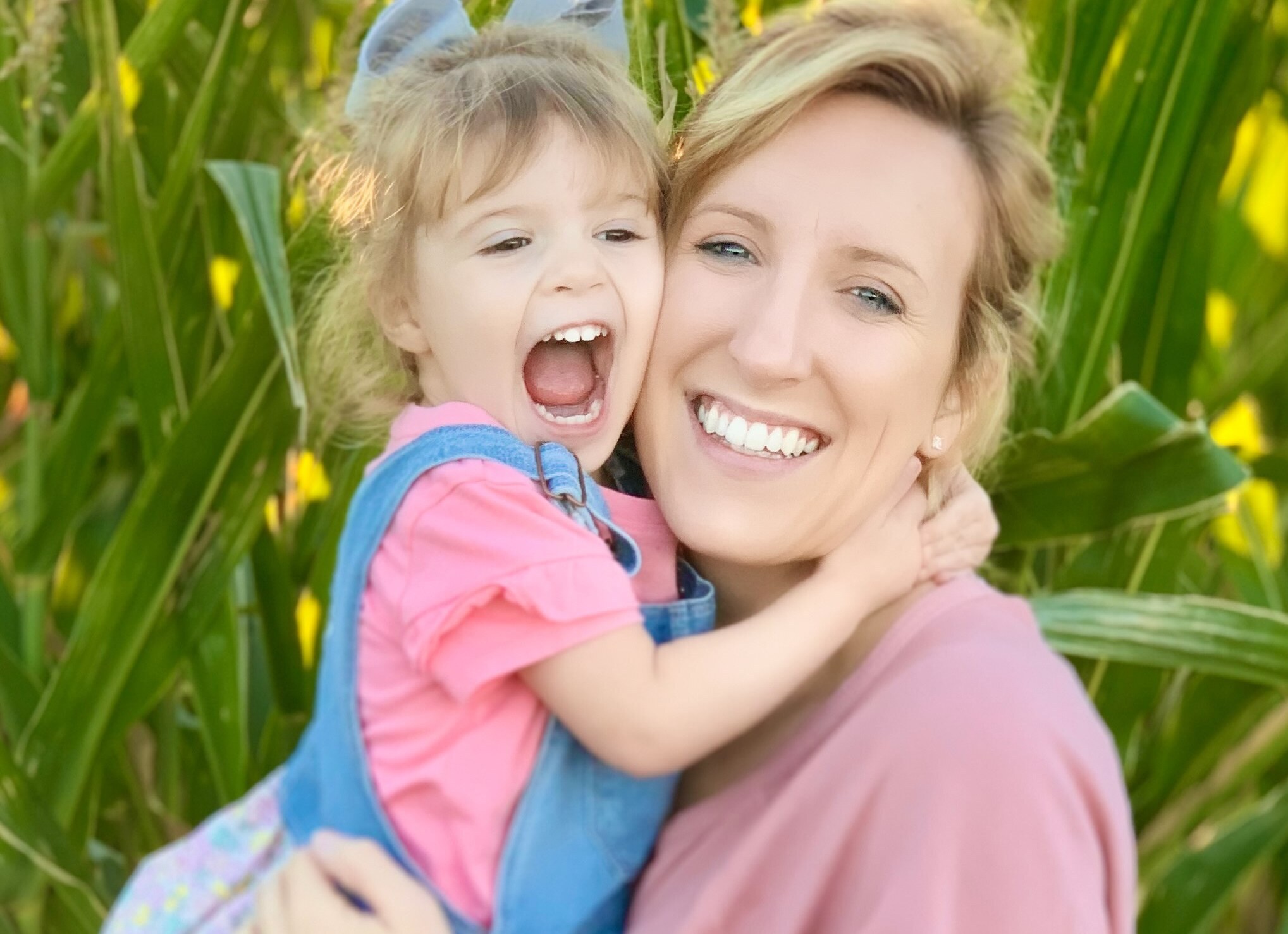 Heather Simpson, podcaster and freelance writer, with daughter Charlotte