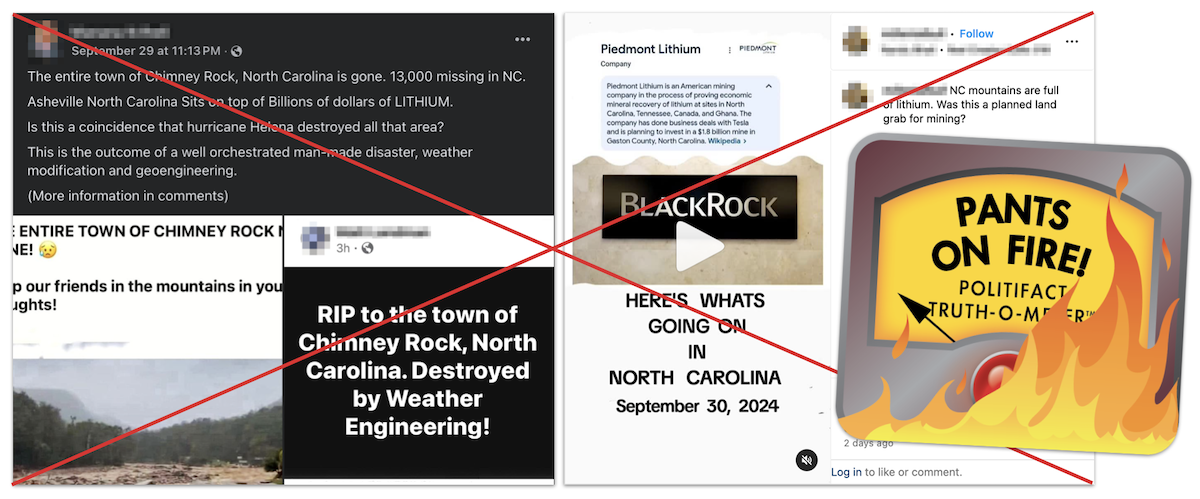 Hurricane Helene North Carolina lithium claim graphic, 10-7-2024
