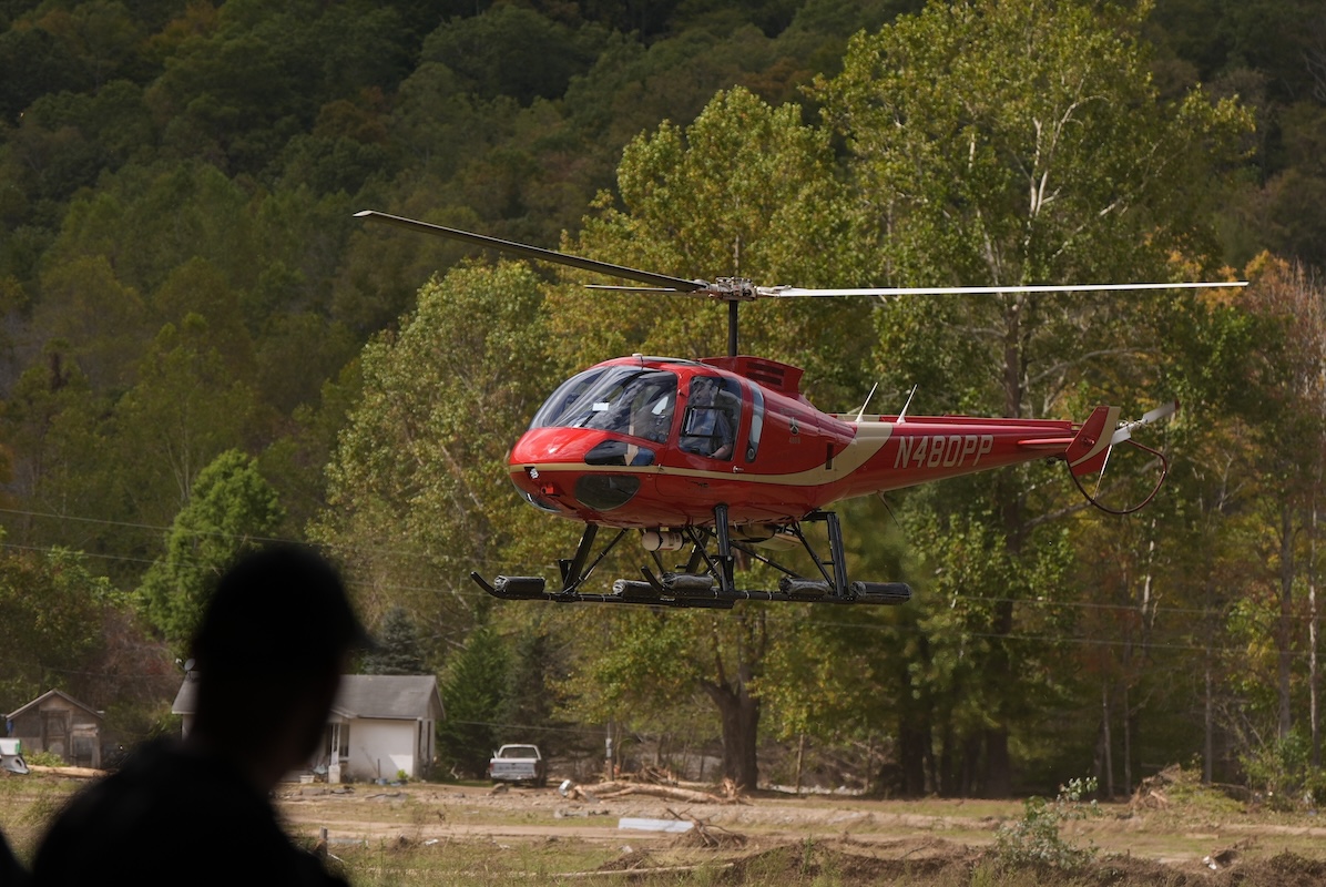 Helicopter lands at volunteer fire station in Pensacola, NC 10-03-2024