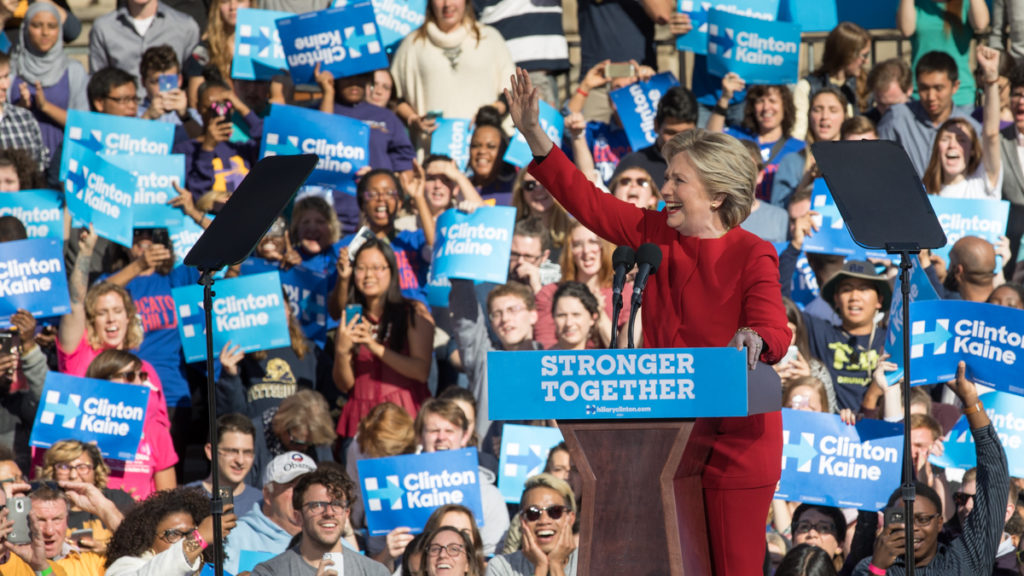 Hillary Clinton at the University of Pittsburgh.