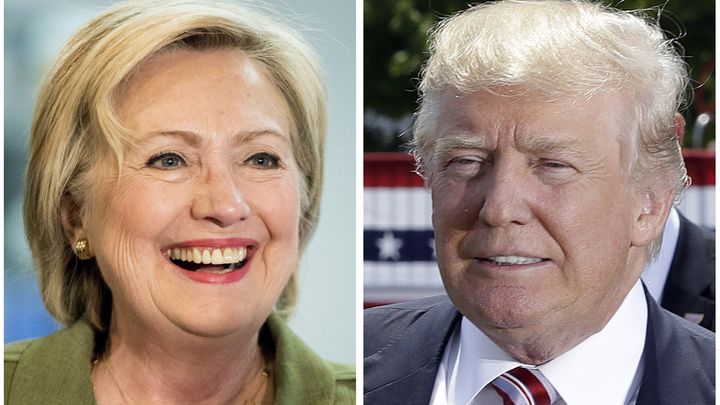 Hillary Clinton Donald Trump smiles