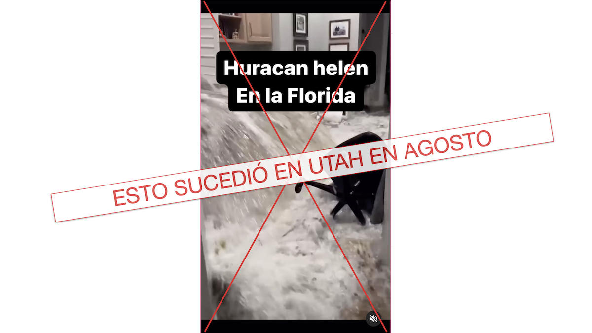 Grafico de imagen falsa de Huracan Helene en FL