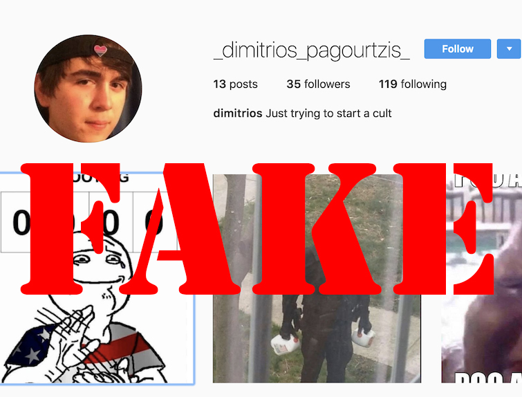 Dimitrios fake Instagram account