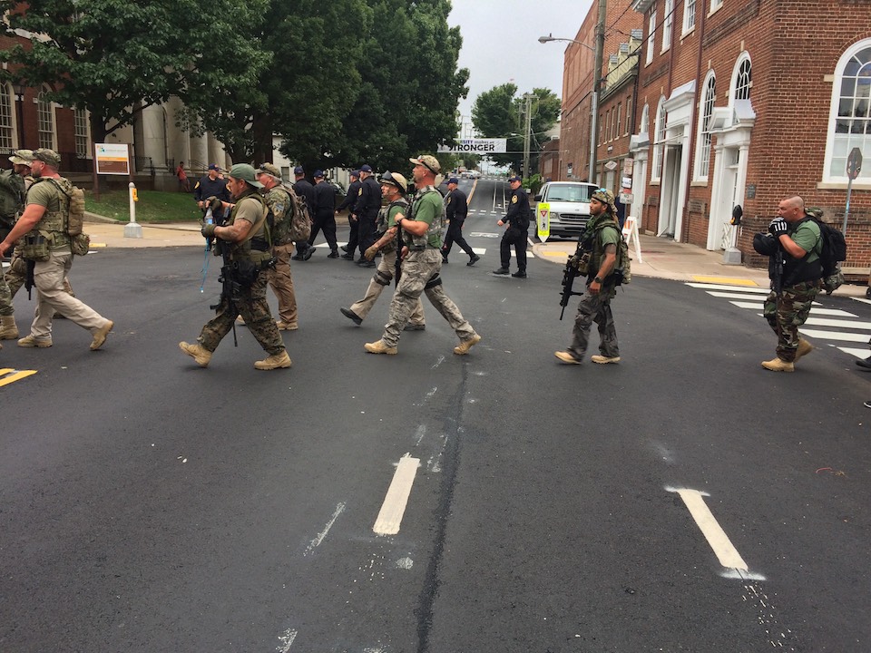 armed men in Charlottesville (VA gov office photo)
