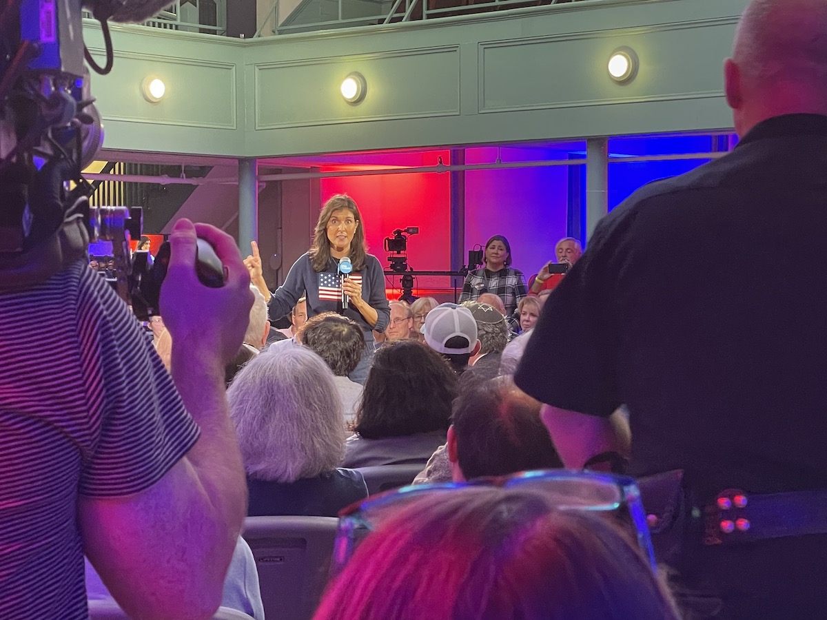 Nikki Haley in Exeter, N.H., for nerve weapon story, 10-12-2023