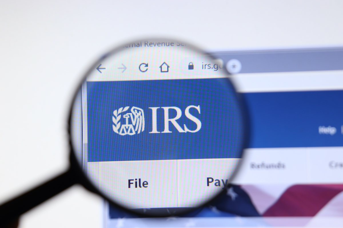 IRS website magnifier shutterstock