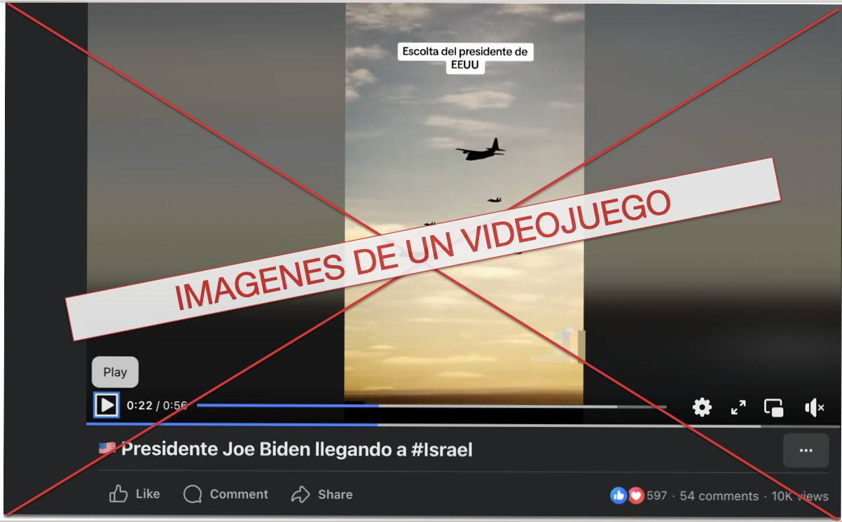 Imagenes de videojuego de avion de Biden 10-24-2023