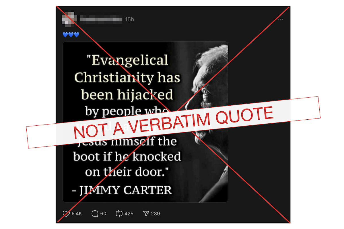 Inaccurate quote assigned to Jimmy Carter, 12-30-2024