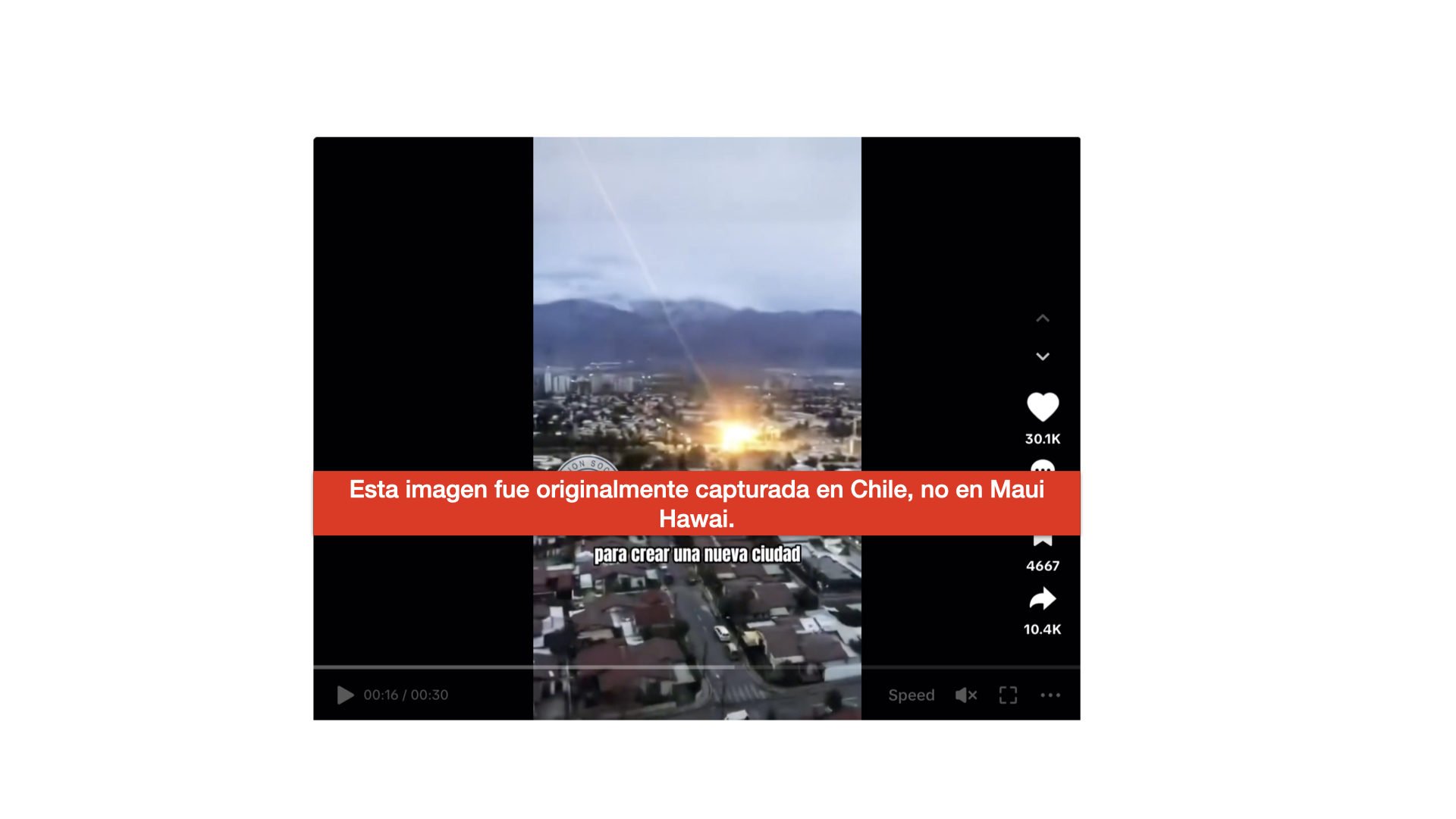 Rayo laser en Chile de video en TikTok