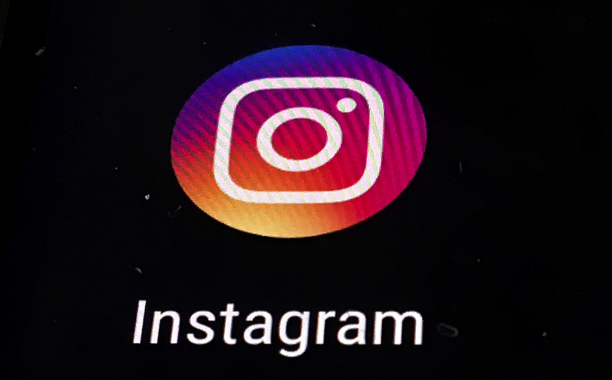 Instagram logo on black background
