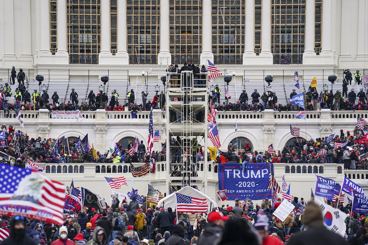Jan. 6 Capitol assault Trump banner