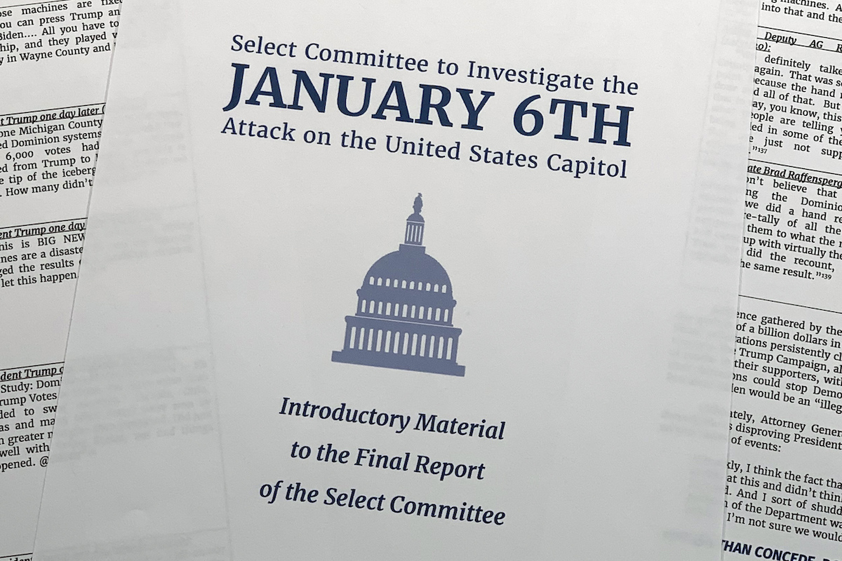 A pamphlet of the Jan. 6 committee's final report