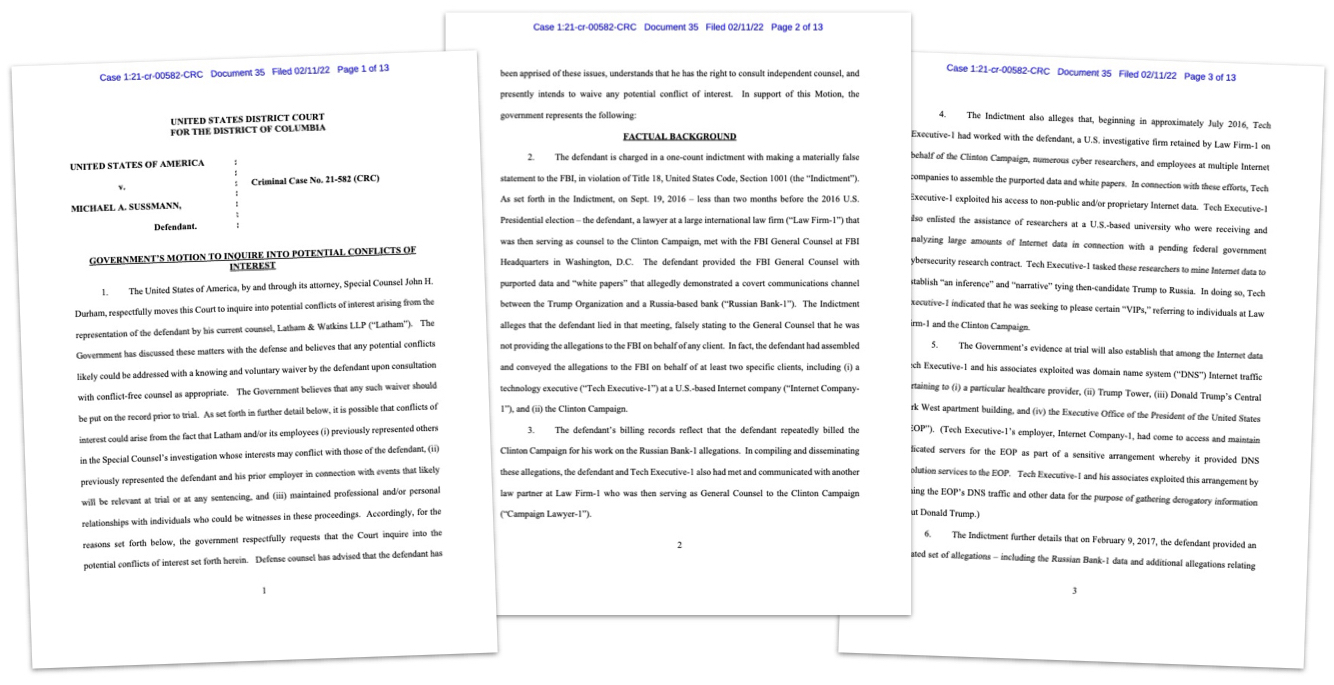 Durham Feb. 11, 2022, filing compilation illustration