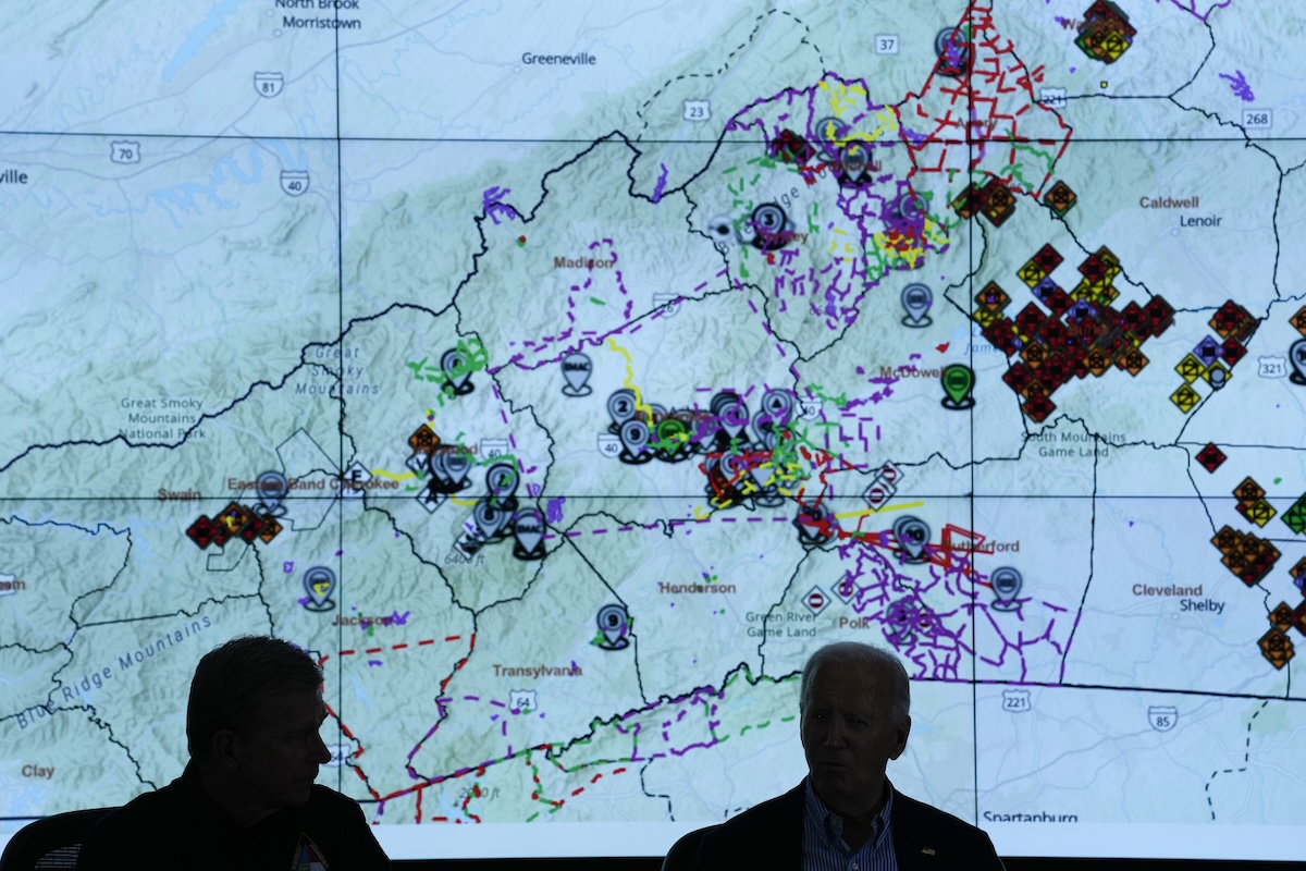 Joe Biden, Roy Cooper at Hurricane Helene briefing North Carolina, Oct. 2, 2024